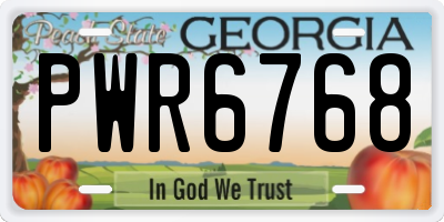 GA license plate PWR6768