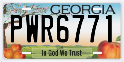 GA license plate PWR6771