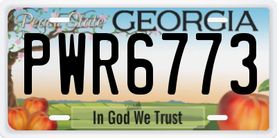 GA license plate PWR6773