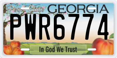GA license plate PWR6774