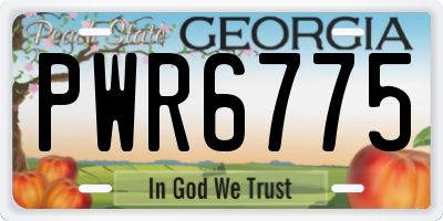 GA license plate PWR6775