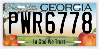 GA license plate PWR6778