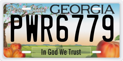 GA license plate PWR6779