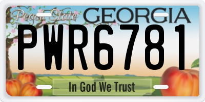GA license plate PWR6781