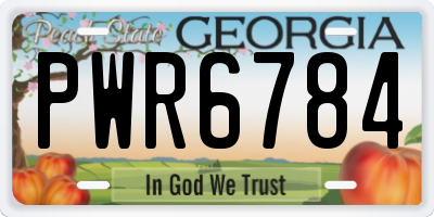 GA license plate PWR6784