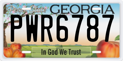 GA license plate PWR6787