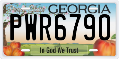 GA license plate PWR6790