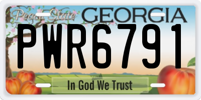 GA license plate PWR6791