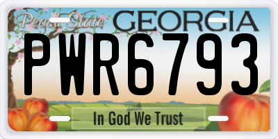 GA license plate PWR6793