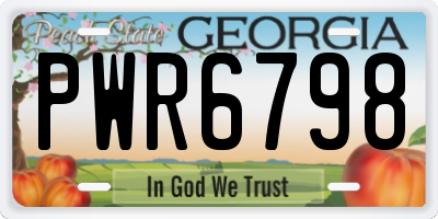 GA license plate PWR6798