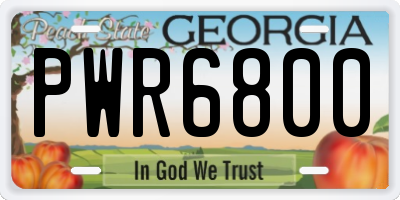 GA license plate PWR6800