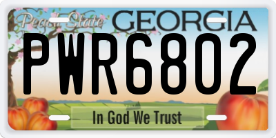 GA license plate PWR6802