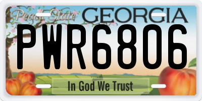 GA license plate PWR6806