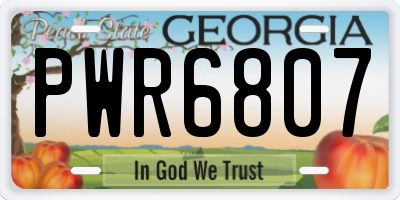 GA license plate PWR6807