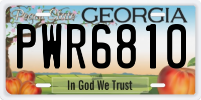 GA license plate PWR6810