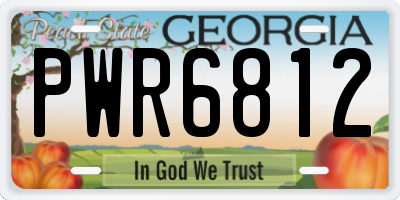 GA license plate PWR6812