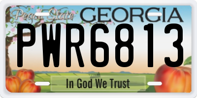 GA license plate PWR6813