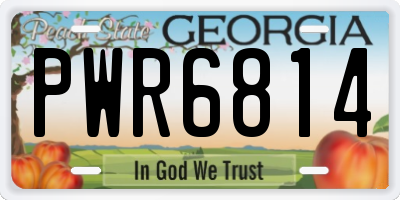 GA license plate PWR6814