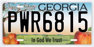 GA license plate PWR6815