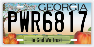 GA license plate PWR6817