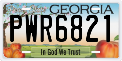 GA license plate PWR6821