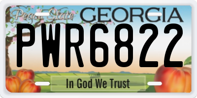 GA license plate PWR6822
