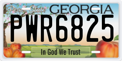 GA license plate PWR6825
