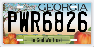 GA license plate PWR6826