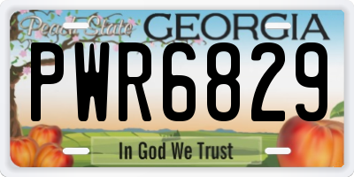 GA license plate PWR6829