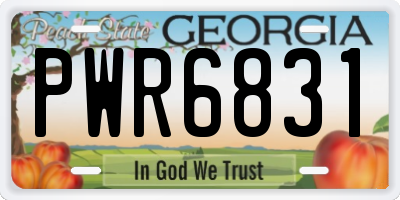 GA license plate PWR6831
