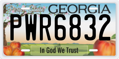 GA license plate PWR6832