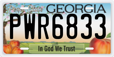 GA license plate PWR6833