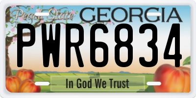 GA license plate PWR6834