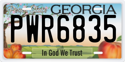 GA license plate PWR6835