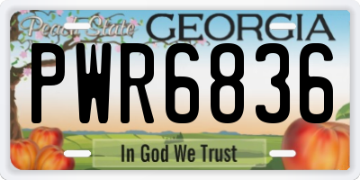 GA license plate PWR6836
