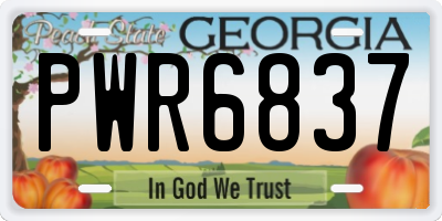GA license plate PWR6837