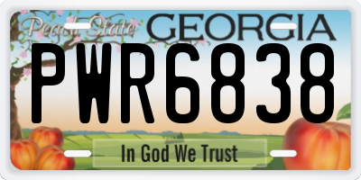 GA license plate PWR6838