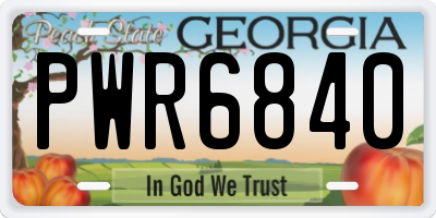 GA license plate PWR6840