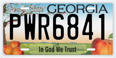 GA license plate PWR6841