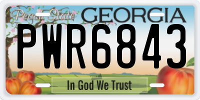 GA license plate PWR6843