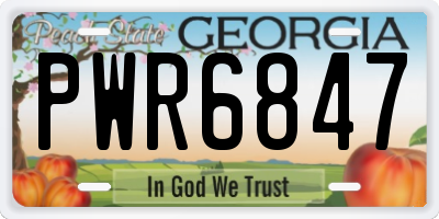 GA license plate PWR6847