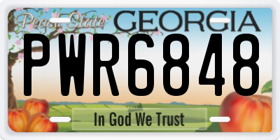 GA license plate PWR6848