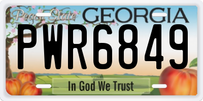 GA license plate PWR6849