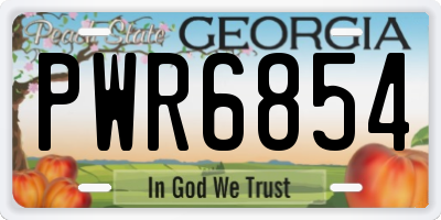 GA license plate PWR6854
