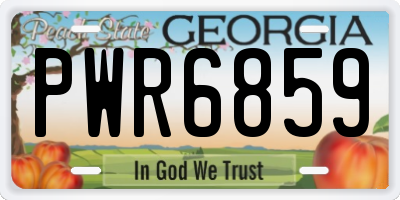 GA license plate PWR6859
