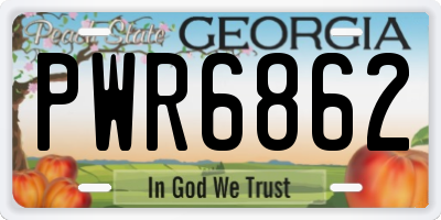 GA license plate PWR6862