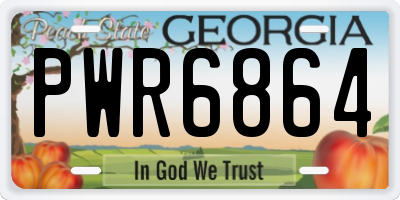 GA license plate PWR6864