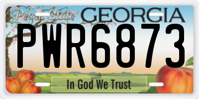 GA license plate PWR6873