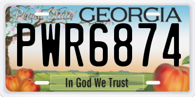 GA license plate PWR6874