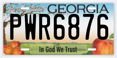 GA license plate PWR6876